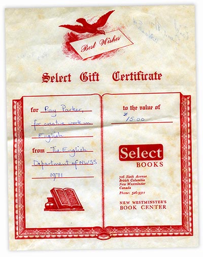 gift certificate
