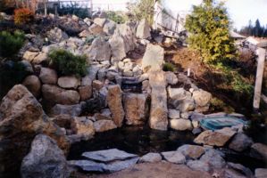 Completed Lower Pond & Waterfall, 2000