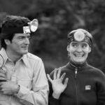 Look ma, no hands! Steve Grant, Barb Turner Mec headlamps